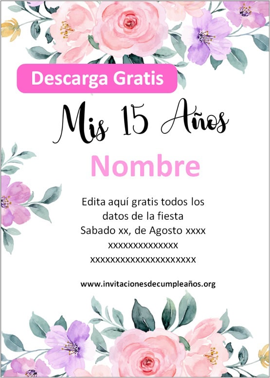 Invitaciones de Xv Años cumpleaños